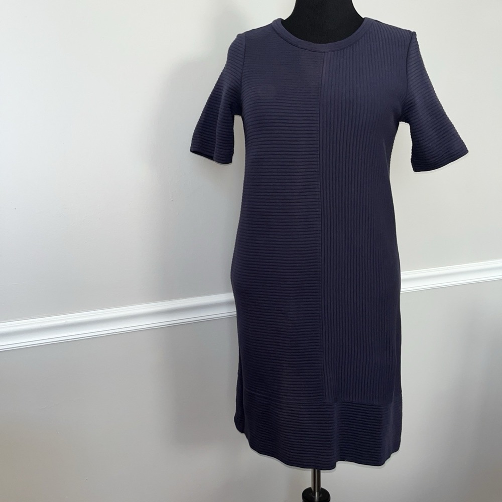 Boden Blue Ribbed Short Sleeve Midi Dress‎ Size 10